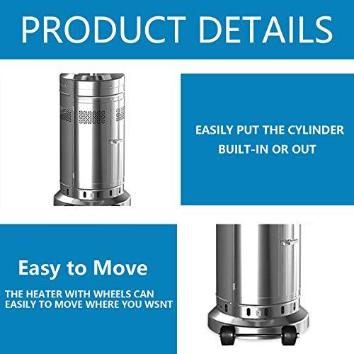 2 Set 48,000-BTU Umbrella Patio Propane Heater With Wheels, Stainless Steel Patio Heater