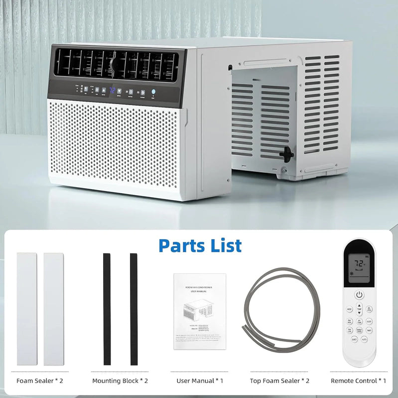 Antarctic Star 12,000 BTU U-Shaped Window Air Conditioner Unit Cools Up To 550 Sq. Ft. With 6 Modes 24H Timer, Ultra Quiet Window AC Units