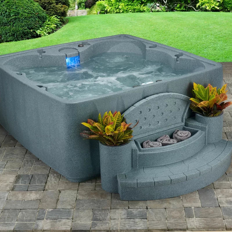 AquaRest Spas 6-Person Plug-and-Play Hot Tub, 29-Jet Square Design With Ozonator