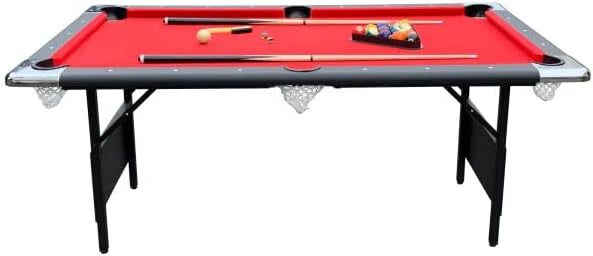 Hathaway Fairmont 6 Ft. Portable Pool Table, Adults Folding Billiards Tables For Game Room With Easy Foldable Storage