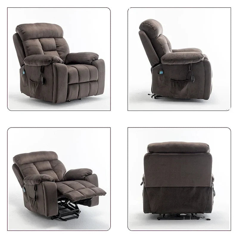 Large Electric Massage Lift Recliner With Heat, Hidden Cup Holder