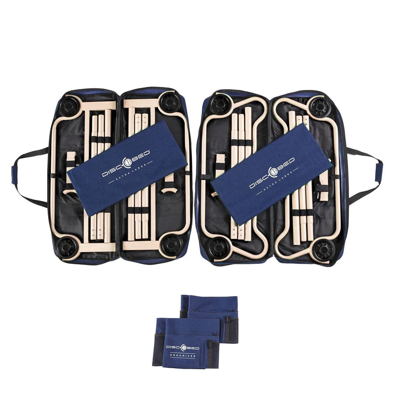 Disc-O-Bed XL Cam-O-Bunk Benchable Double Cot With Storage Organizers, Navy