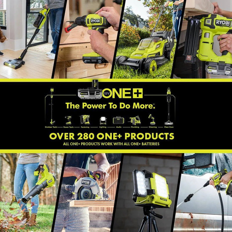 Ryobi One Plus 18V Cordless Tool Set With 10 Pieces, 3 Batteries And Charger, Model Year 2025 PCK750KN