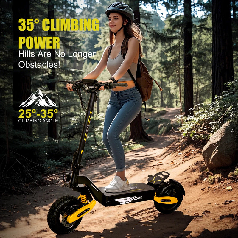 Off Road Electric Scooter For Adults, 1200W Motor Fast E Scooter, Up To 28MPH Top Speed And 20Miles Long Range, 11 In. Off-Road Tires