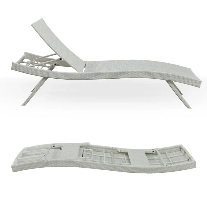 All Weather Wicker Chaise Lounge, Set Of 2