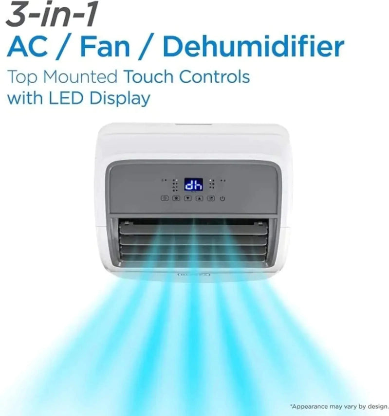 Black Plus Decker Air Conditioner, 14,000 BTU Air Conditioner Portable For Room Up To 700 Sq. Ft. With Remote Control, White