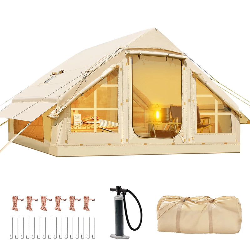 6 Person Inflatable Camping Tent With Pump, x7ft