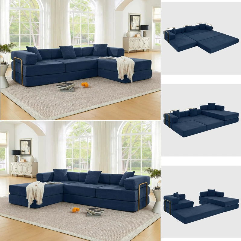 Hanxin 78 In. Convertible Sleeper Sofa Bed, Folding Floor Mattress Couch