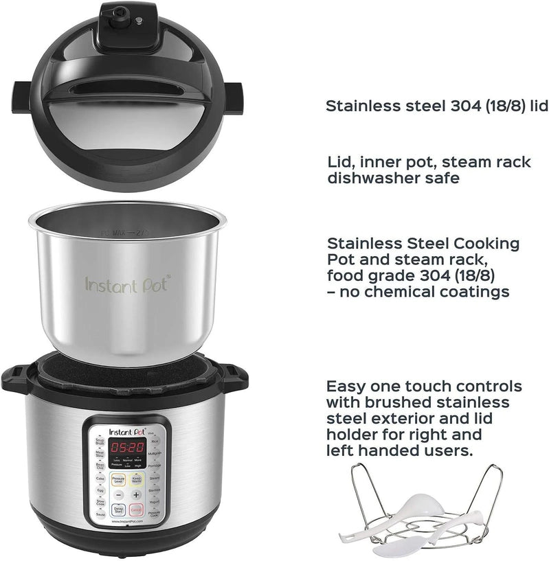 9-in-1 Multicooker, Pressure Cooker, Slow Cook, Rice Maker, Steamer, Sauté, Yogurt, Warmer And Sterilizer, Includes App With Over 800 Recipes