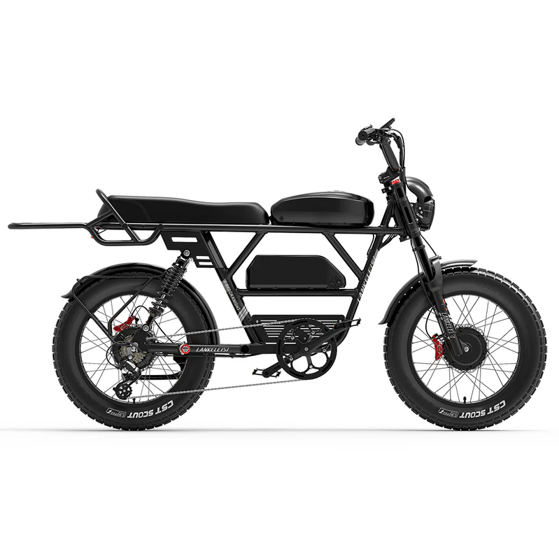 Lankeleisi x-Black Knight 1000W 2 Dual Motor 20 In. Fat Bike Fully E-Mountainbike 45Ah