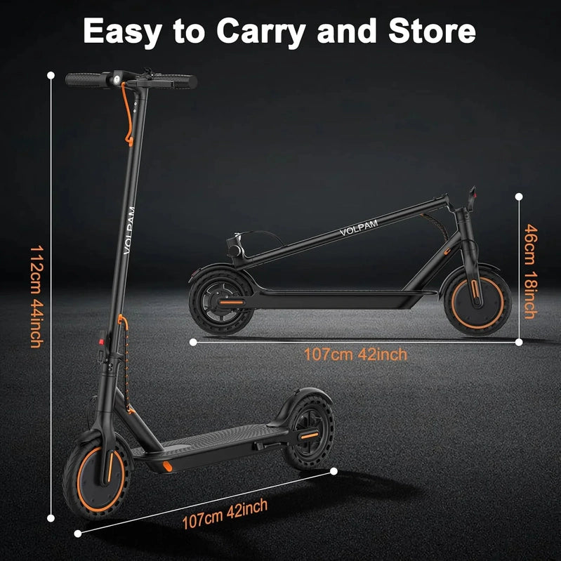 Electric Scooter, 350W/500W Powerful Motor, 8.5 In./10 In. Solid Rubber Tires, 19/22 Mph, 28/21/12 Mile Range, Dual Brakes