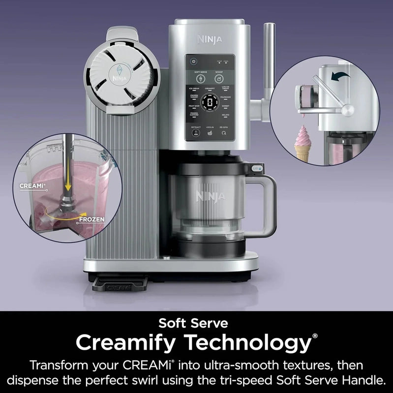Ninja Swirl By CREAMi Ice Cream And Soft Serve Maker, Sorbet, Milkshake, Frozen Yogurt, Low Calories Program And More, 13-in-1, NC701