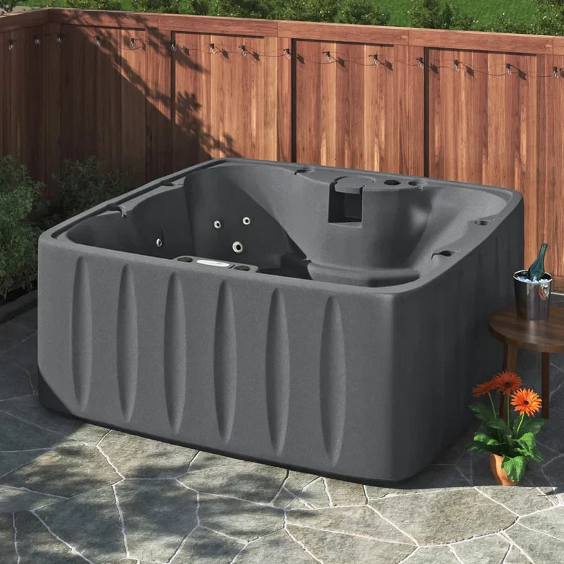 AquaRest Spas 6-Person Plug-and-Play Hot Tub, 29-Jet Square Design With Ozonator