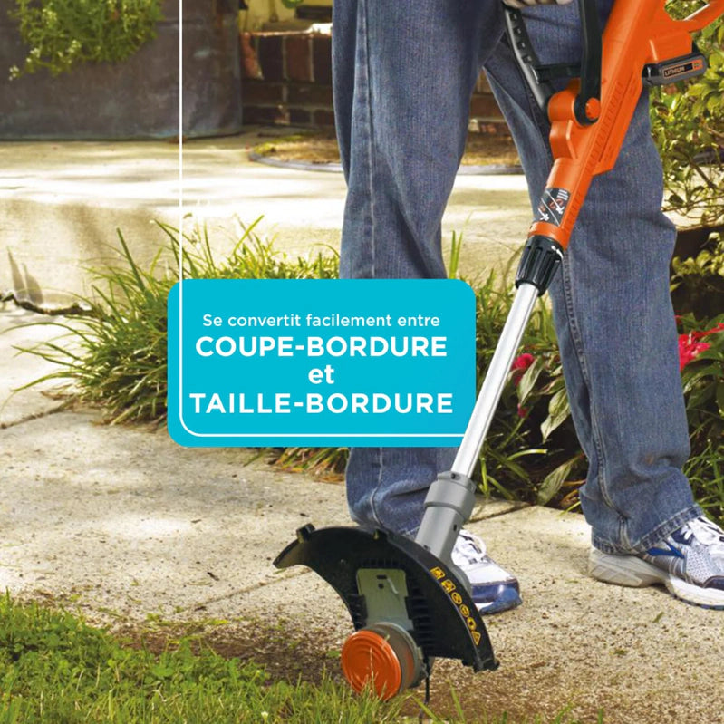 Black Plus Decker 20V Cordless String Trimmer And Edger, 2Ah, Lithium Ion Battery Included