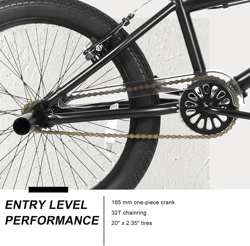 Weize Freestyle BMX Bicycle 20 In. Stunt Bike For Kids And Adults Men And Women High Strength Steel Frame 360 Degree Rotor Freestyle
