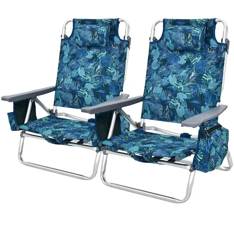 Costway 4-Pack Folding Backpack Beach Chair 5-Position Outdoor, See Details
