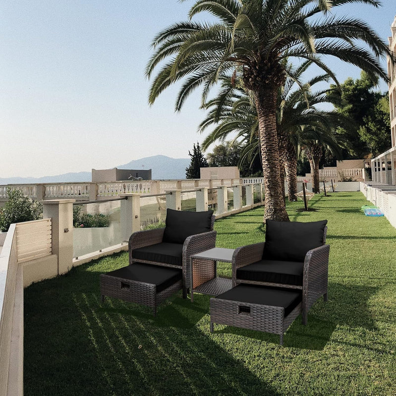Leveleve Balcony Furniture 5 Piece Patio Conversation Set