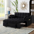4-in-1 Pull-Out Sleeper Sofa Bed, Loveseat In Velvet-Convertible Couch Bed With Reclining Backrest,2 Side Pockets