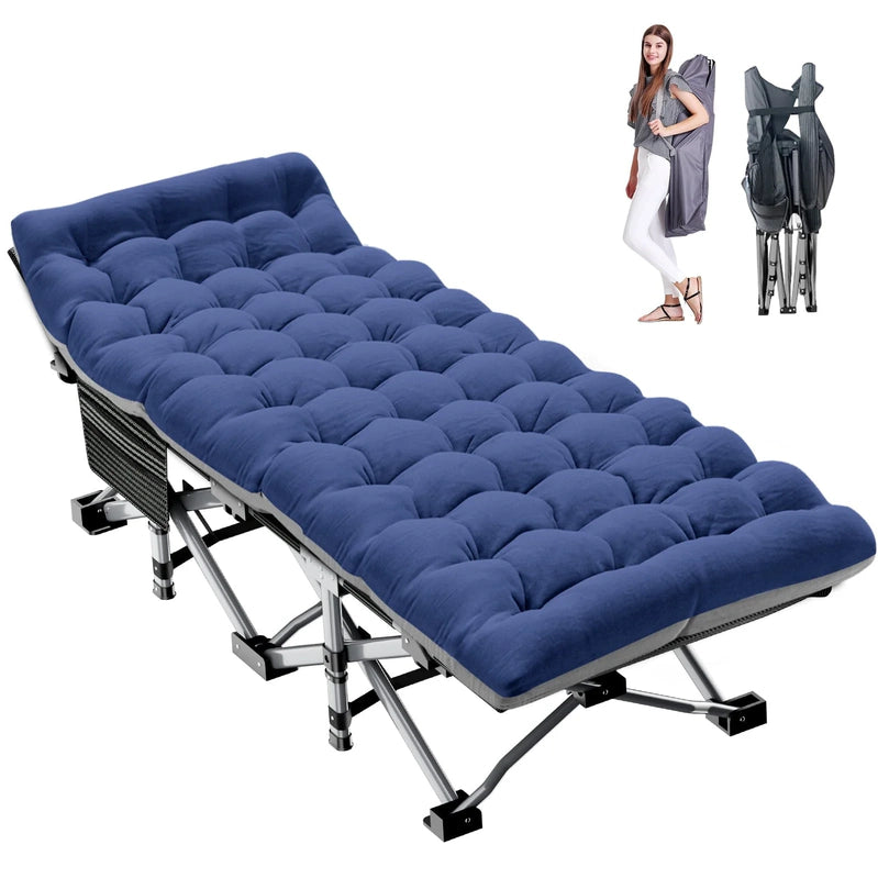 Slsy 2 Pack Folding Bed Cot With 3.3 In. 2 Sided Mattress, 75 In. 28 In. Folding Camping Cots With Carry Bag, Portable Sleeping Cot Guest Bed