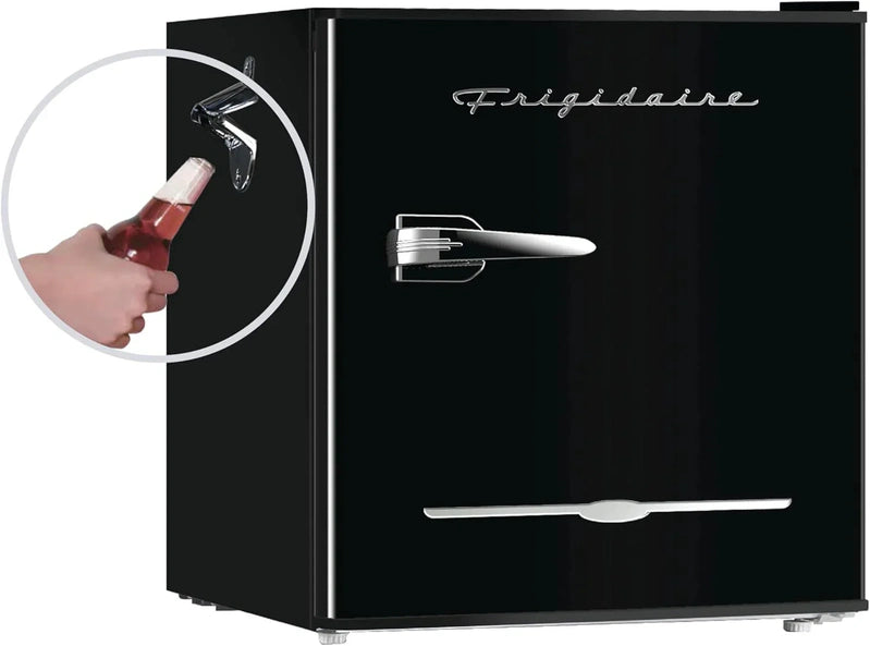 Frigidaire EFR176 Retro Compact Fridge With Chiller Mini Refrigerator With Built-In Bottle Opener For Office, Bedroom, Dorm Room Or Cabin