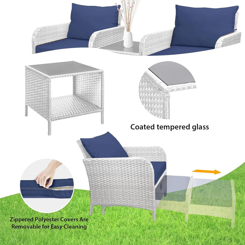 Leveleve Balcony Furniture 5 Piece Patio Conversation Set