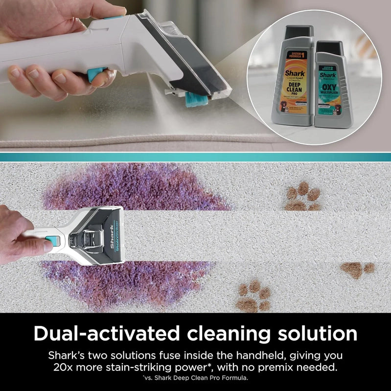Shark CarpetXpert EX201 Carpet Cleaner, Cyan, Deep Cleaning With StainStriker, For Pets, Includes Spot And Stain Remover Tools