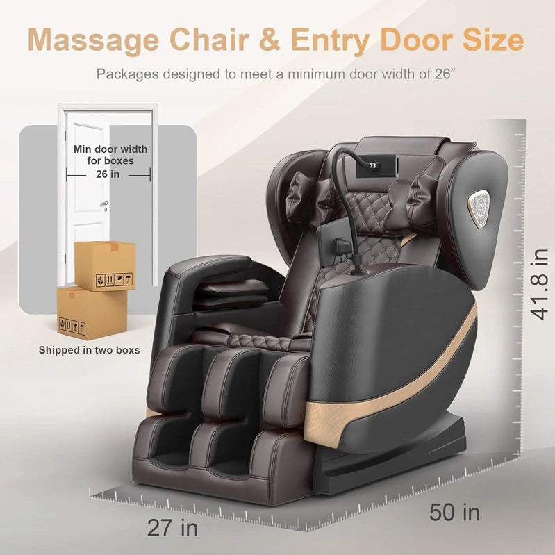 Massage Chair Full Body, Zero Gravity Massage Chair With 10 Fix Rollers, Heating, Foot Massage, Auto Modes, Bluetooth Speaker