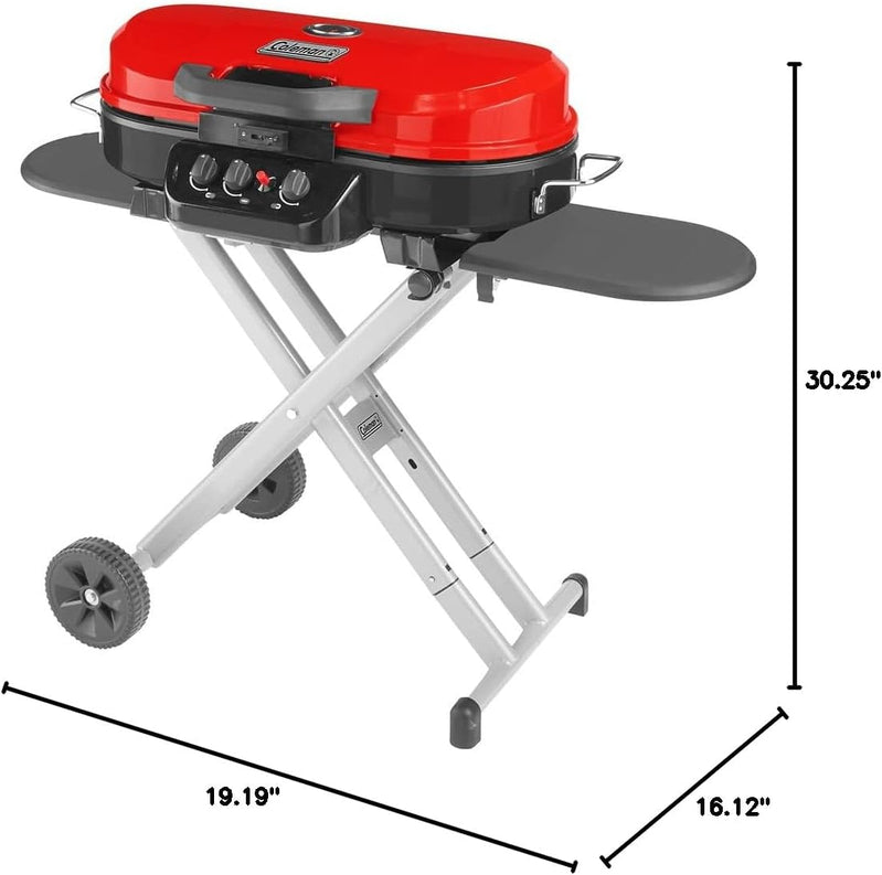 RoadTrip Portable Stand-Up Propane Grill With 3 Adjustable Burners And Instastart Ignition, 20,000 BTUs Of Power For Outdoor Cooking