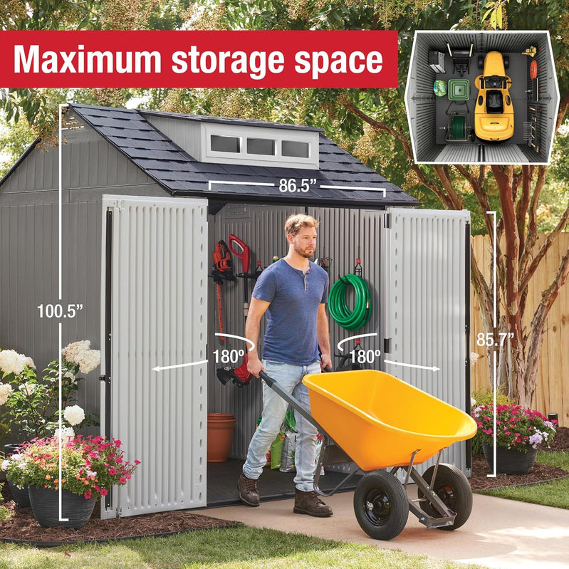Rubbermaid Resin Outdoor Storage Shed With Floor