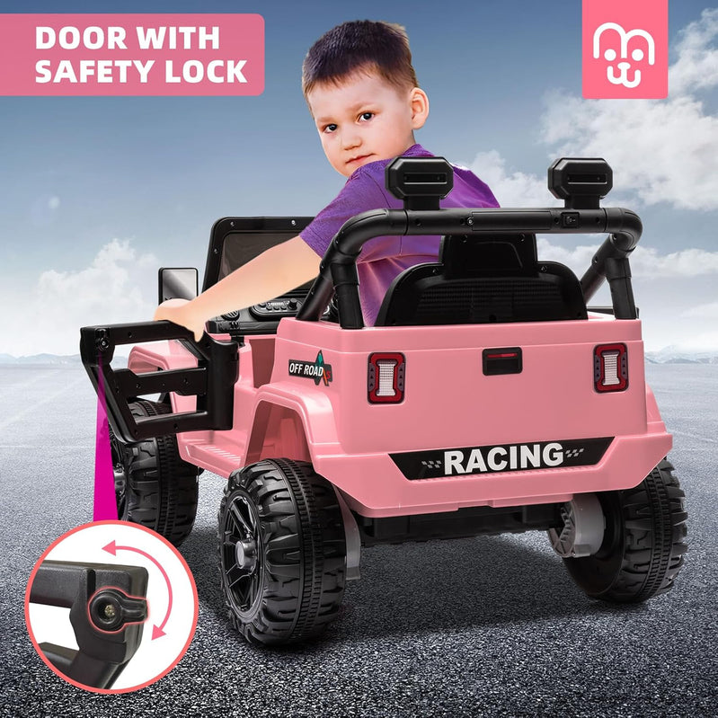 12V Kids Electric Ride On Truck Car Remote Control, Twin 35W Motors 3.5MPH Max Speed, Bluetooth USB Music Player