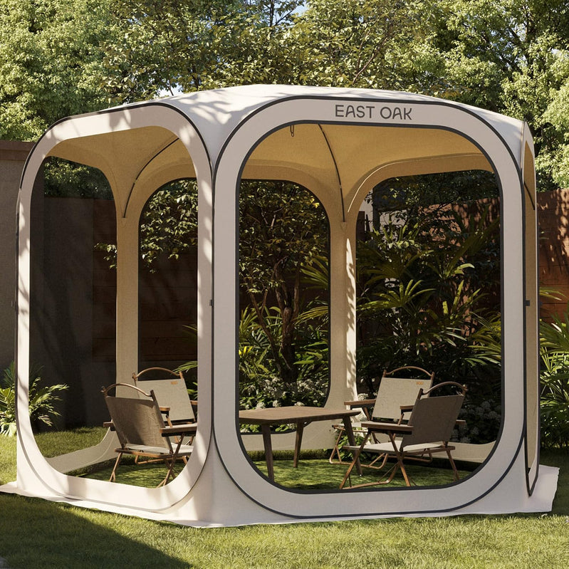 East Oak Screen House Tent Pop-Up Portable Screen Room Canopy Instant Screen Tent 10 x 10 Ft
