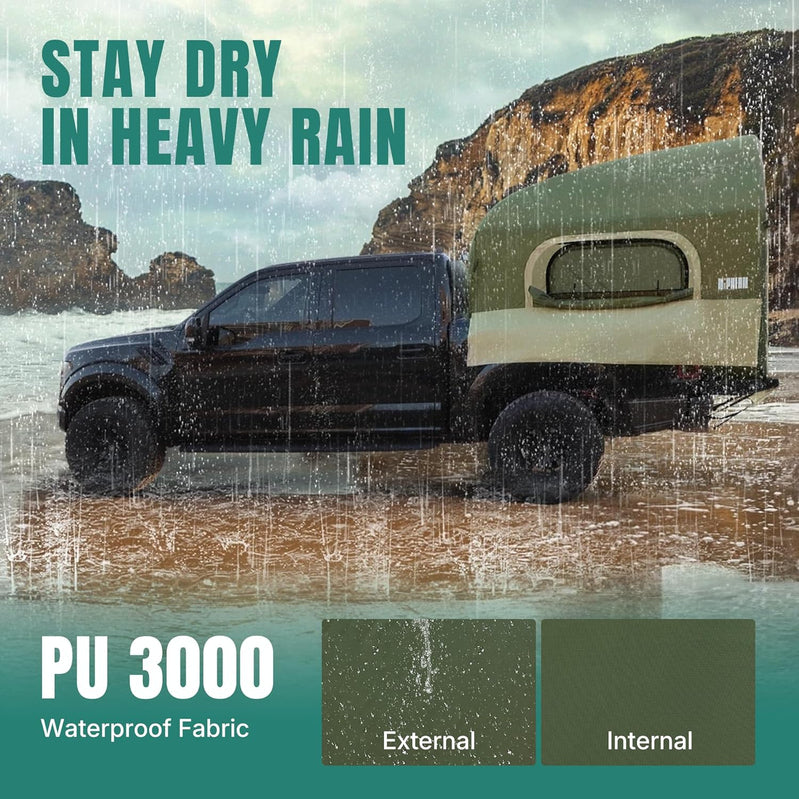 Truck Bed Tent 5.5 Ft.-8 Ft. Suitable For 2 Plus 1 People Family Inflatable Pickup Truck Tent