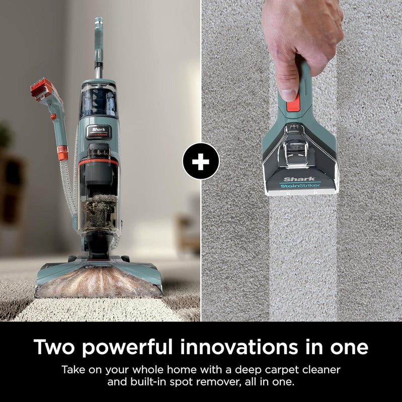 Shark CarpetXpert EX201 Carpet Cleaner, Cyan, Deep Cleaning With StainStriker, For Pets, Includes Spot And Stain Remover Tools