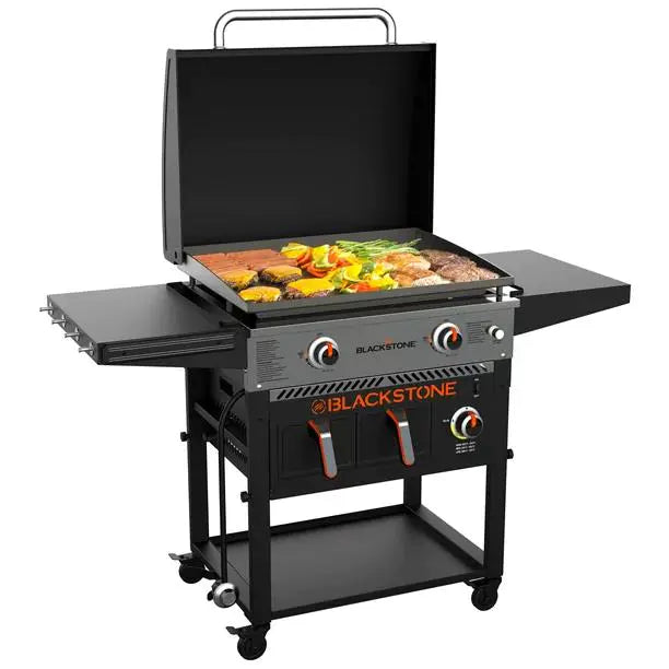 Blackstone 2-Burner 28 In. Griddle With Electric Air Fryer And Hood