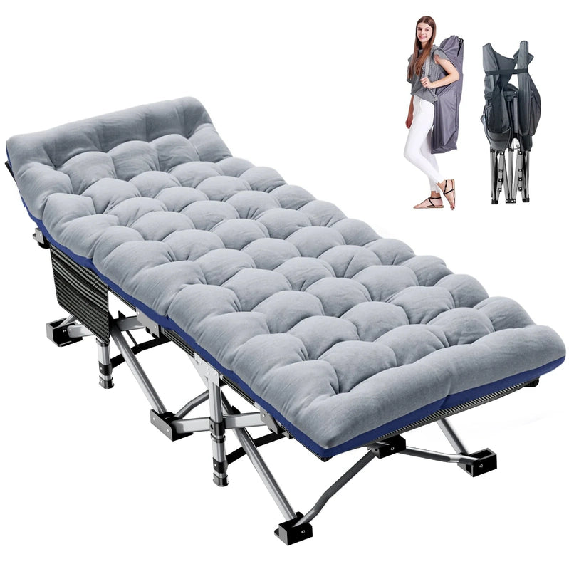 Slsy 2 Pack Folding Bed Cot With 3.3 In. 2 Sided Mattress, 75 In. 28 In. Folding Camping Cots With Carry Bag, Portable Sleeping Cot Guest Bed