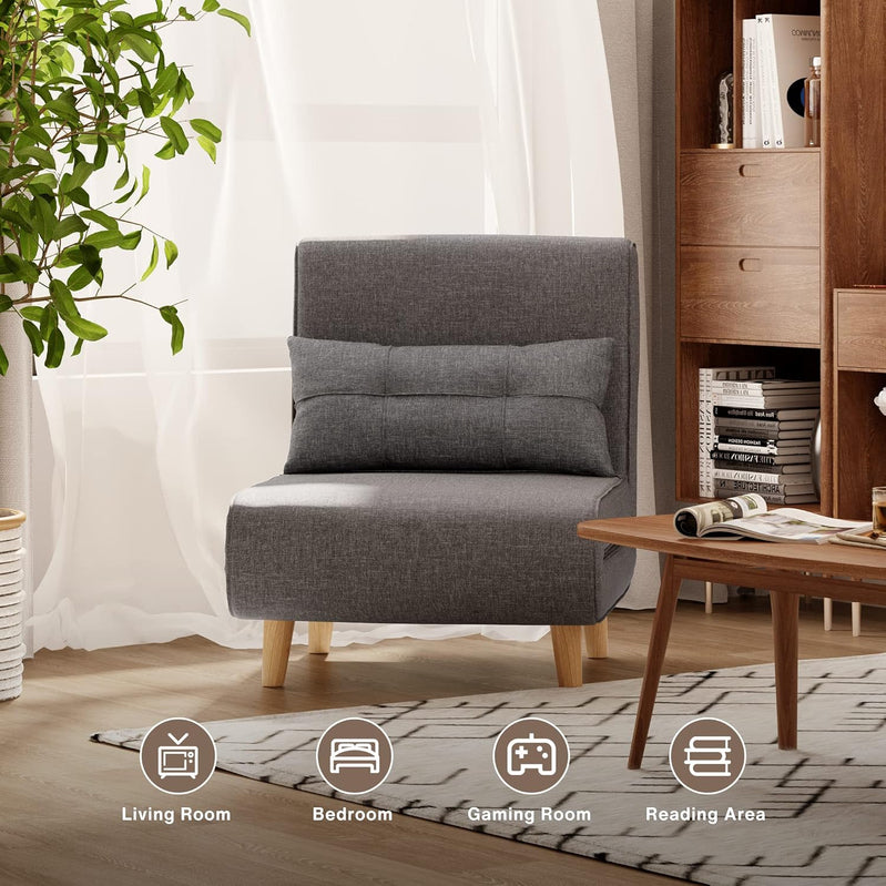 3-in-1 Sleeper Chair Bed Convertible Chair Bed Futon Sofa With Adjustable Backrest