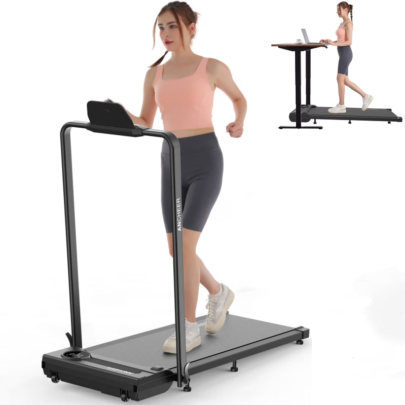 Ancheer Portable Folding Walking Pad 300lb, 7.5 MPH Under Desk Treadmill With Remote Control And LED Display