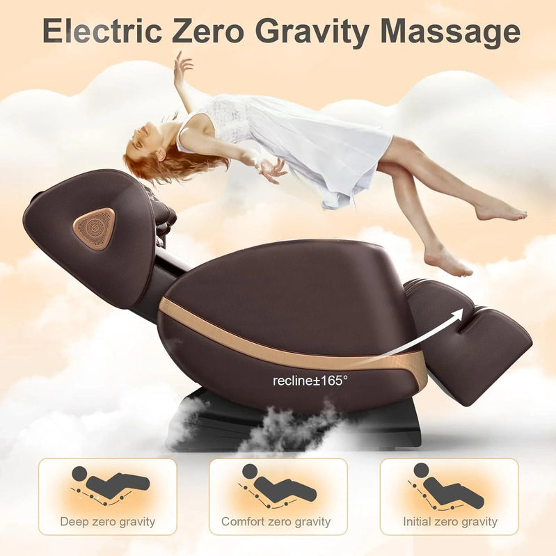 Massage Chair Full Body, Zero Gravity Massage Chair With 10 Fix Rollers, Heating, Foot Massage, Auto Modes, Bluetooth Speaker