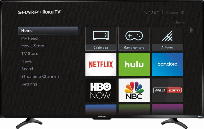 Sharp 55 In. Class, 54.6 In. Diag.- LED, 1080p, Smart, Hdtv Roku TV