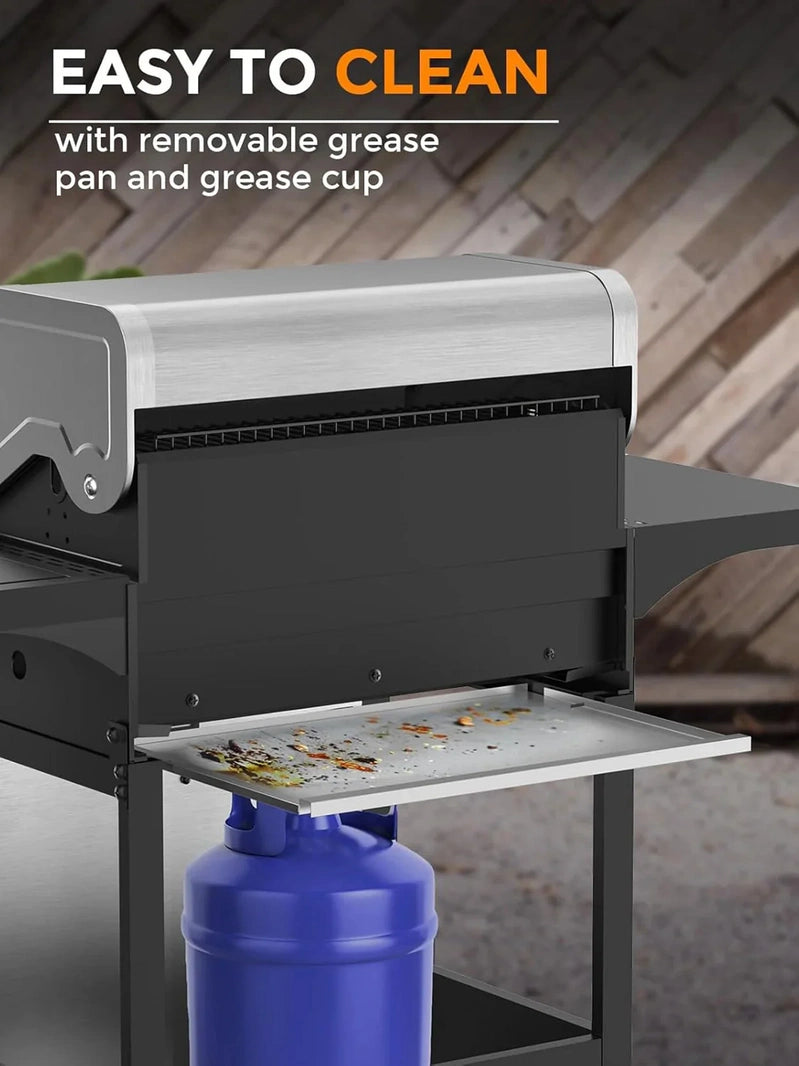 4-Burner Bbq Propane Gas Grill, 44000 BTU
