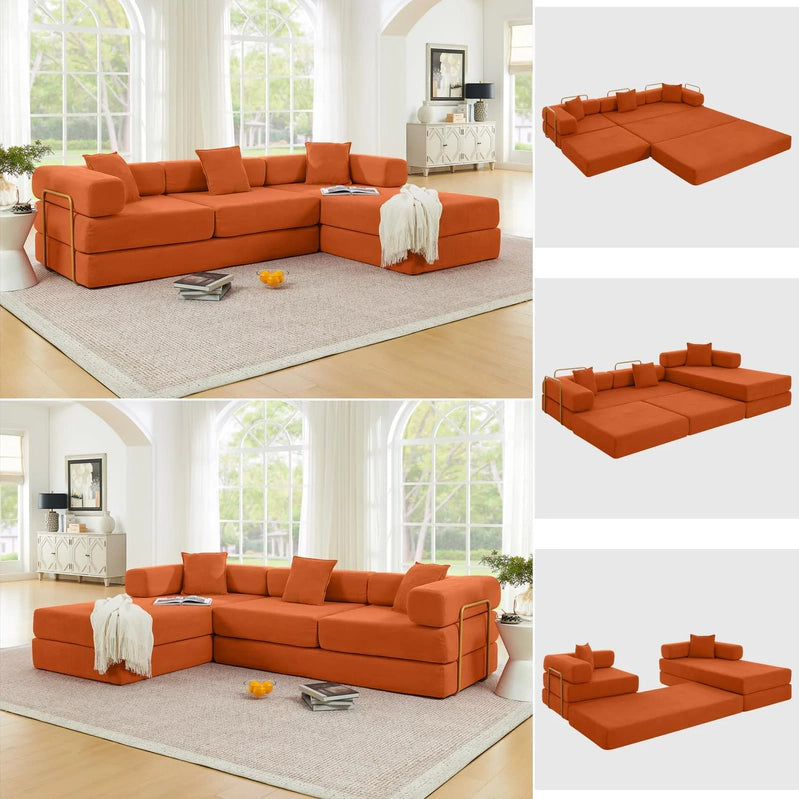 Hanxin 78 In. Convertible Sleeper Sofa Bed, Folding Floor Mattress Couch
