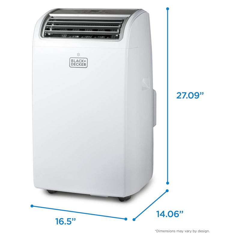 Black Plus Decker Air Conditioner, 14,000 BTU Air Conditioner Portable For Room Up To 700 Sq. Ft. With Remote Control, White