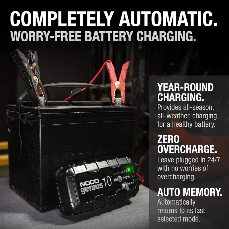 Noco GENIUS10, 10A 6V/12V Smart Battery Charger, Maintainer And Desulfator