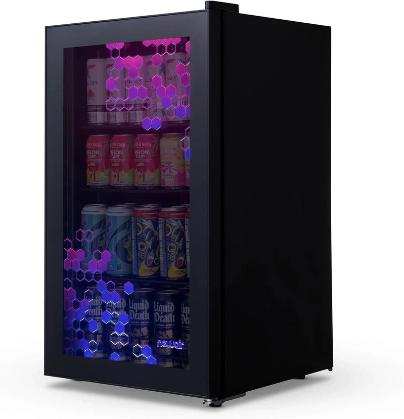 Beverage Refrigerator Cooler, 126 Cans Free Standing With Right Hinge Glass Door, Mini Fridge Beverage Organizer For Beer, Wine, Soda