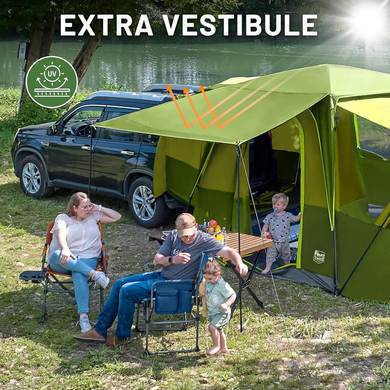Timber Ridge 5-9 Person SUV Tent With Screen Porch And Awning For Family Camping, Weather Resistant And Portable Van Or Car Tent