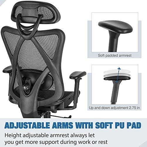 Sunnow Ergonomic Office Chair, Mesh Computer Desk Chair, High Back Executive Task Chair
