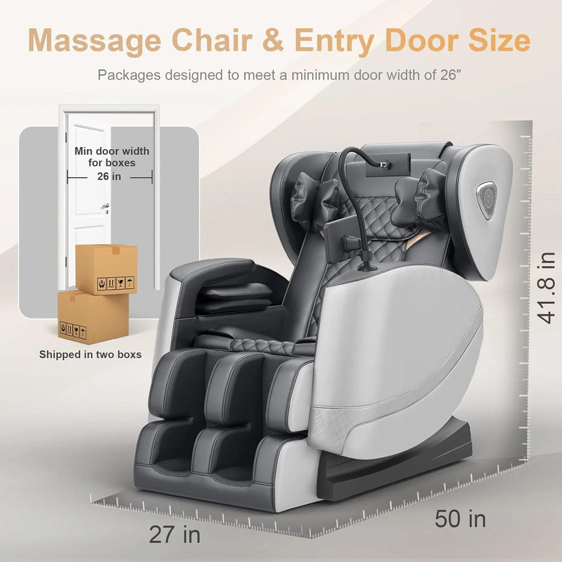 Massage Chair Full Body, Zero Gravity Massage Chair With 10 Fix Rollers, Heating, Foot Massage, Auto Modes, Bluetooth Speaker