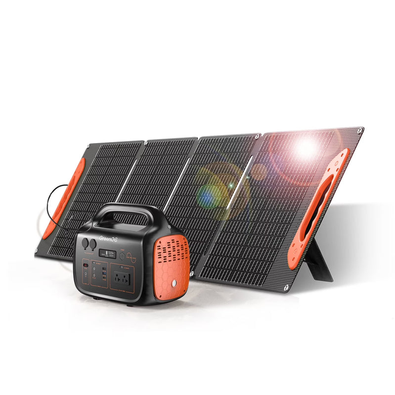 GreenOE Portable Power Station 1000W 1024Wh Solar Powered Generator With 100W Solar Panel