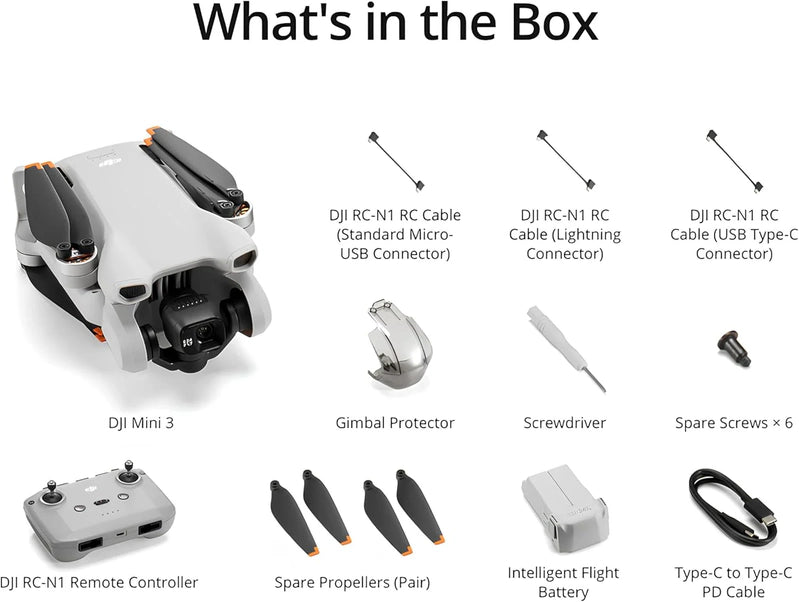 DJI Mini 3, Drones With Camera For Adults 4K, 38-min Flight Time, Up To 32800 Ft, 10km Video Transmission, True Vertical Shooting