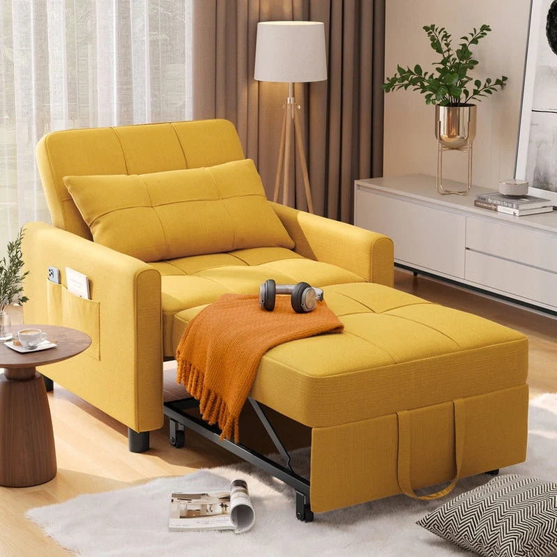 3-in-1 Adjustable Sleeper Sofa Bed, Pull Out Chair Sofa, Convertible Folding Bed For Living Room